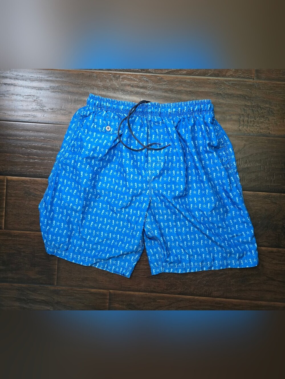 Nat Nast Mens Blue Boardshorts with Lining Swim Trunks Large